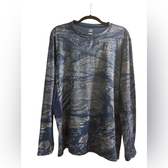Realtree Men's Fishing Camo Sun Protection UV UPF 50+ Long Sleeve Quick Dry - Picture 1 of 4